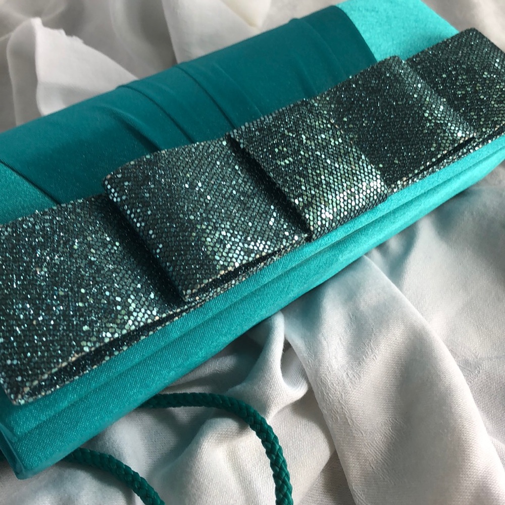 NWOT Charming Charlie Satin Clutch with Strap